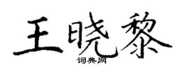丁谦王晓黎楷书个性签名怎么写