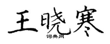 丁谦王晓寒楷书个性签名怎么写