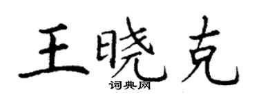 丁谦王晓克楷书个性签名怎么写