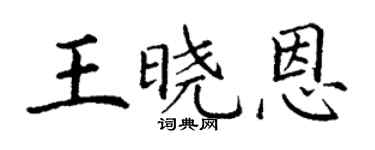 丁谦王晓恩楷书个性签名怎么写