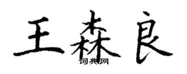 丁谦王森良楷书个性签名怎么写