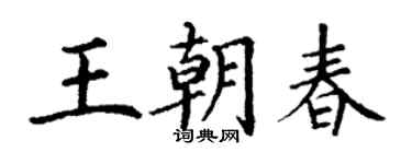 丁谦王朝春楷书个性签名怎么写