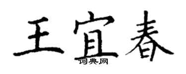 丁谦王宜春楷书个性签名怎么写