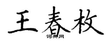 丁谦王春枚楷书个性签名怎么写