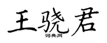 丁谦王骁君楷书个性签名怎么写