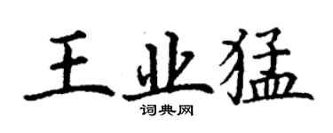 丁谦王业猛楷书个性签名怎么写