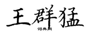 丁谦王群猛楷书个性签名怎么写