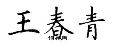 丁谦王春青楷书个性签名怎么写