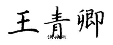 丁谦王青卿楷书个性签名怎么写
