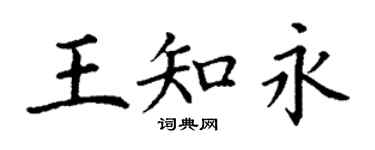 丁谦王知永楷书个性签名怎么写