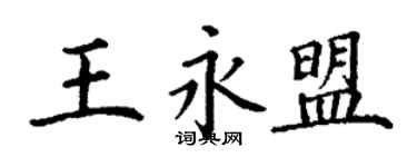 丁谦王永盟楷书个性签名怎么写