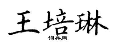 丁谦王培琳楷书个性签名怎么写