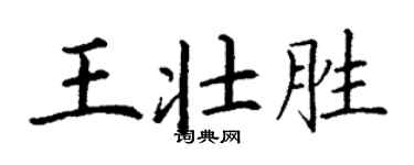 丁谦王壮胜楷书个性签名怎么写