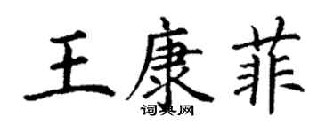 丁谦王康菲楷书个性签名怎么写