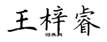 丁谦王梓睿楷书个性签名怎么写