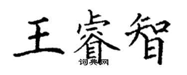 丁谦王睿智楷书个性签名怎么写