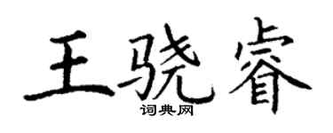 丁谦王骁睿楷书个性签名怎么写
