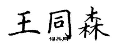 丁谦王同森楷书个性签名怎么写