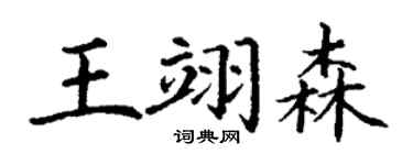 丁谦王翊森楷书个性签名怎么写