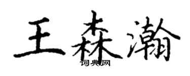 丁谦王森瀚楷书个性签名怎么写