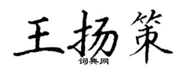 丁谦王扬策楷书个性签名怎么写