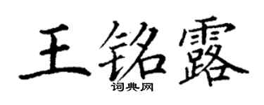 丁谦王铭露楷书个性签名怎么写