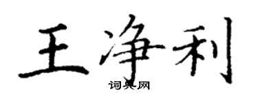 丁谦王净利楷书个性签名怎么写