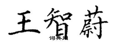丁谦王智蔚楷书个性签名怎么写