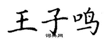 丁谦王子鸣楷书个性签名怎么写