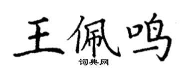 丁谦王佩鸣楷书个性签名怎么写