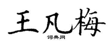 丁谦王凡梅楷书个性签名怎么写