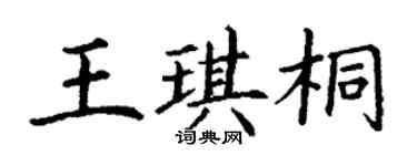 丁谦王琪桐楷书个性签名怎么写