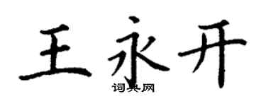 丁谦王永开楷书个性签名怎么写