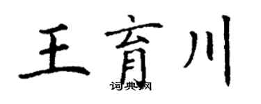 丁谦王育川楷书个性签名怎么写