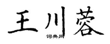 丁谦王川蓉楷书个性签名怎么写
