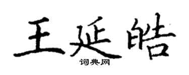 丁谦王延皓楷书个性签名怎么写