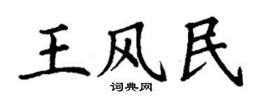丁谦王风民楷书个性签名怎么写