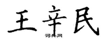 丁谦王辛民楷书个性签名怎么写