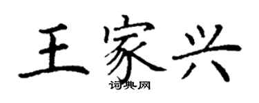 丁谦王家兴楷书个性签名怎么写