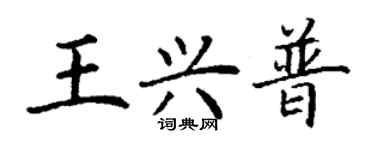 丁谦王兴普楷书个性签名怎么写
