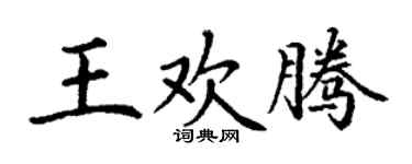 丁谦王欢腾楷书个性签名怎么写