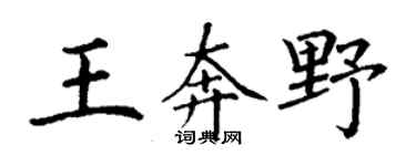 丁谦王奔野楷书个性签名怎么写