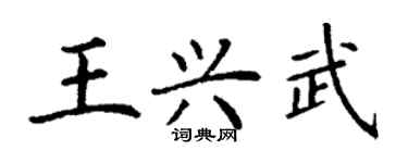 丁谦王兴武楷书个性签名怎么写