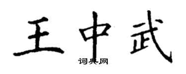丁谦王中武楷书个性签名怎么写