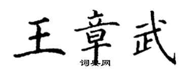 丁谦王章武楷书个性签名怎么写