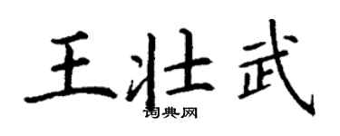 丁谦王壮武楷书个性签名怎么写