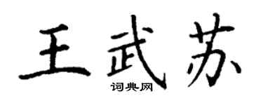 丁谦王武苏楷书个性签名怎么写