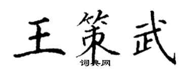丁谦王策武楷书个性签名怎么写