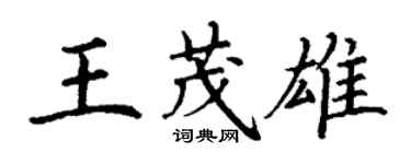 丁谦王茂雄楷书个性签名怎么写