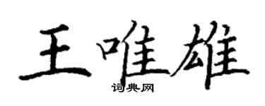 丁谦王唯雄楷书个性签名怎么写